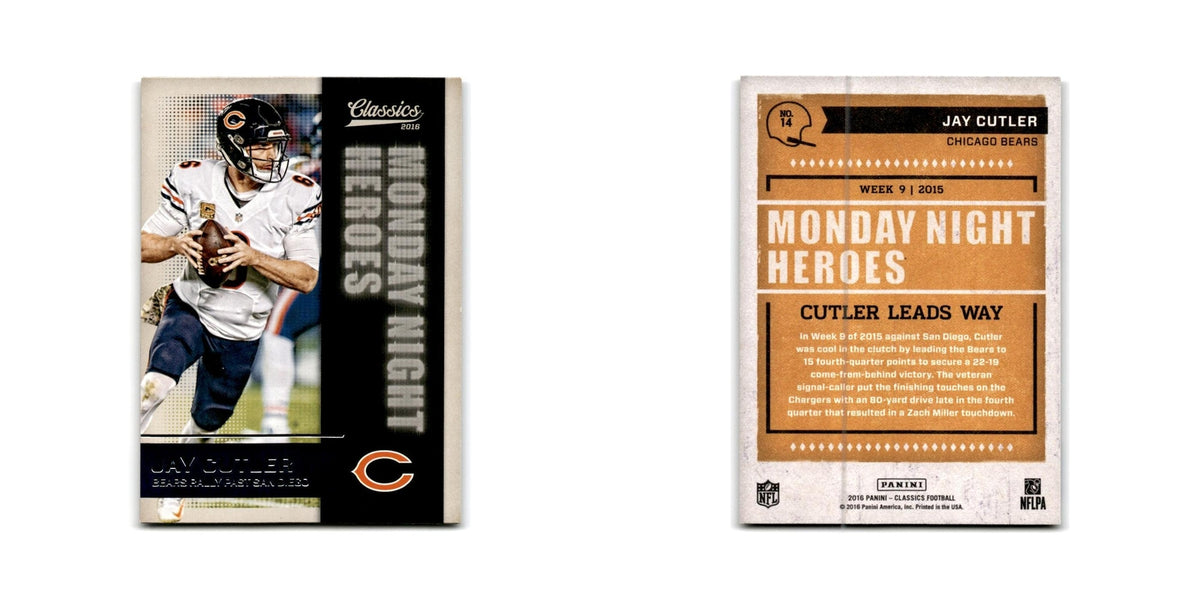 Jay Cutler 2016 Panini Classics Monday Night Heroes Bronze #14 Chicago Bears NM