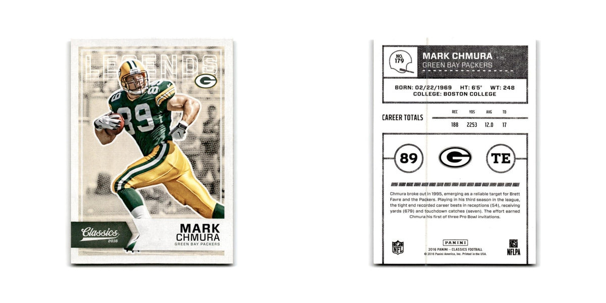 Mark Chmura 2016 Panini Classics #179 Green Bay Packers Football Card NM