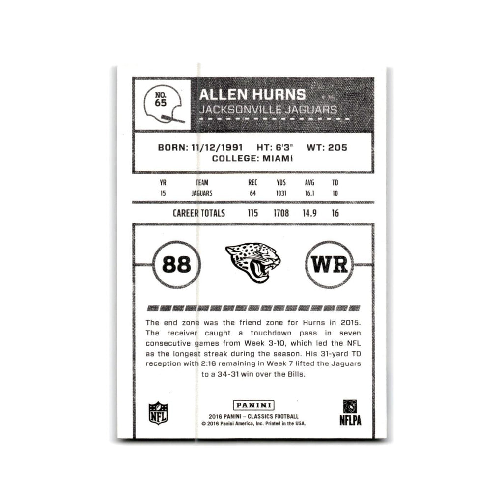 Allen Hurns 2016 Panini Classics #65 Jacksonville Jaguars Football Card NM
