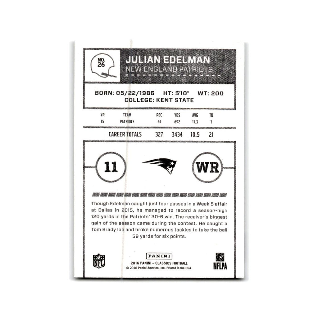Julian Edelman 2016 Panini Classics #26 New England Patriots Football Card NM