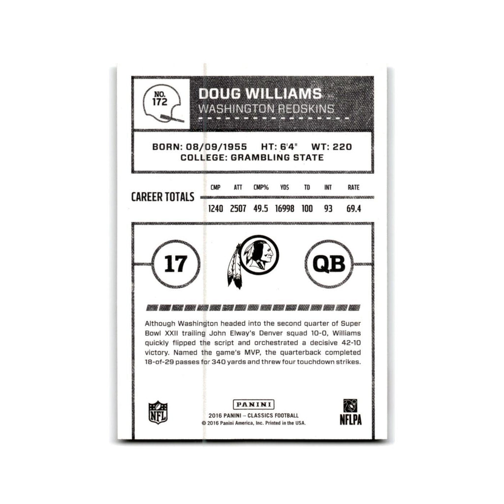 Doug Williams 2016 Panini Classics #172 Washington Redskins Football Card NM