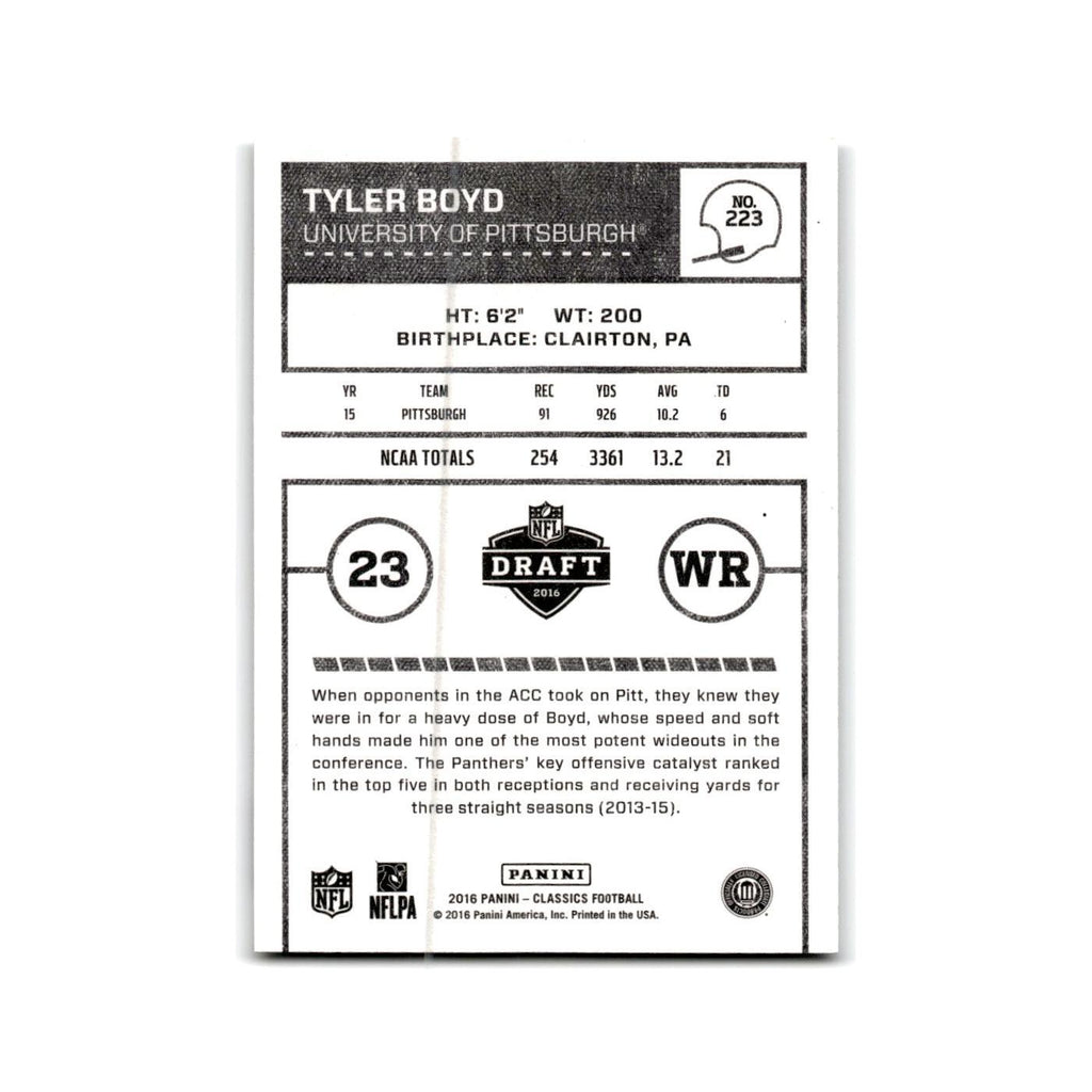Tyler Boyd Rookie 2016 Panini Classics #223 Pittsburgh Panthers Football Card NM