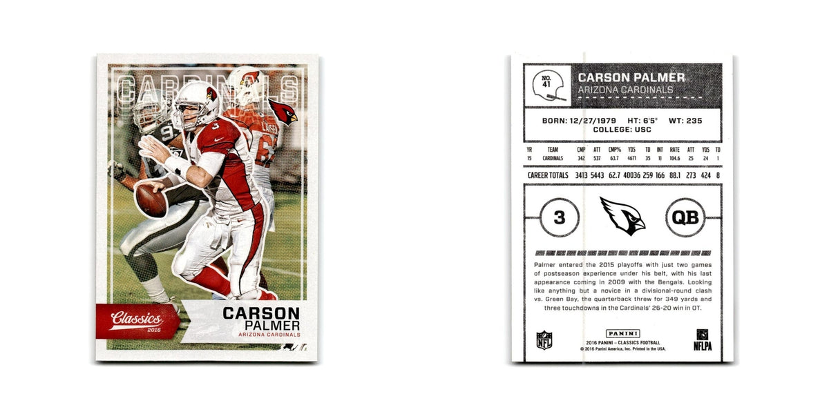 Carson Palmer 2016 Panini Classics #41 Arizona Cardinals Football Card NM