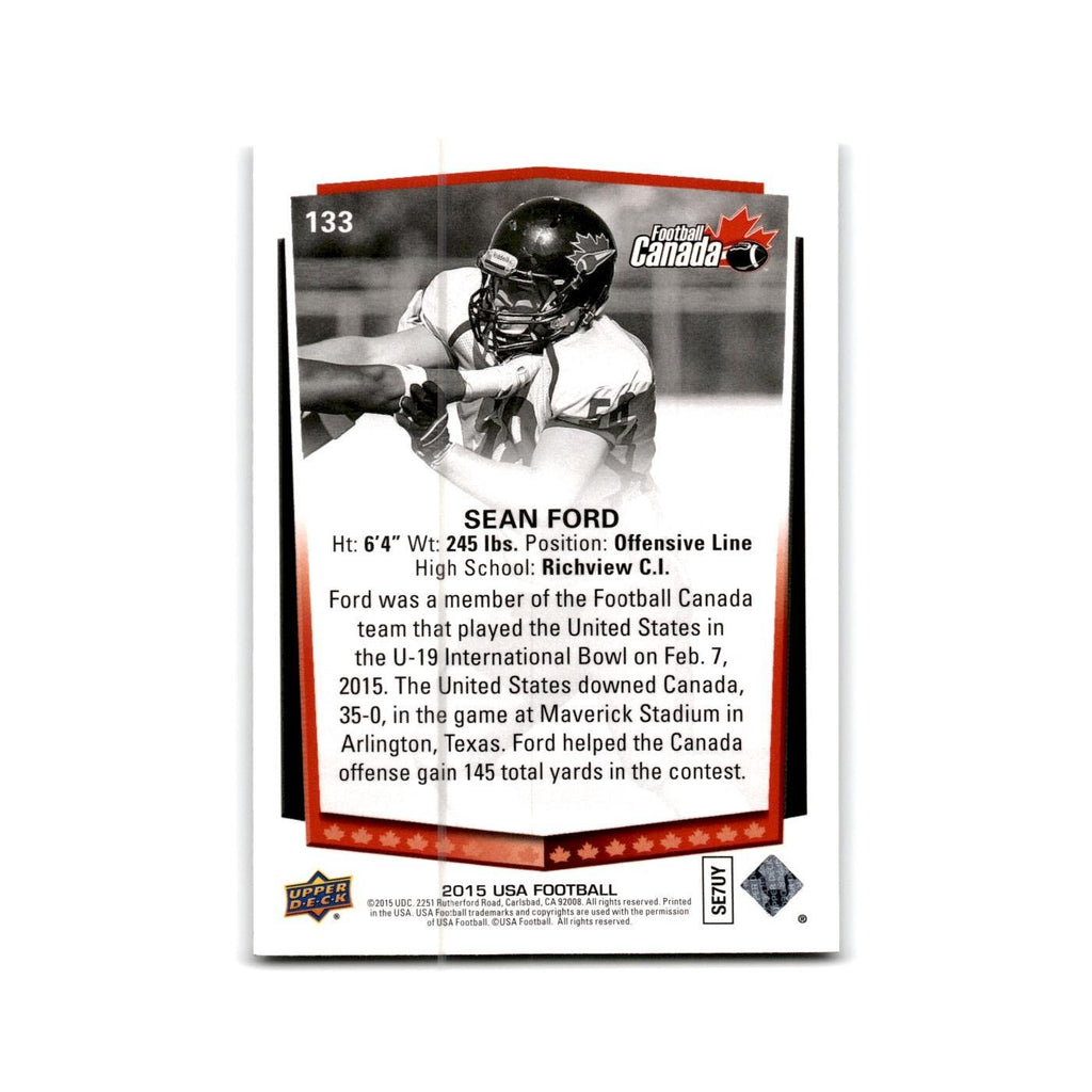 Sean Ford 2015 Upper Deck USA #133 Canada Football Card NM
