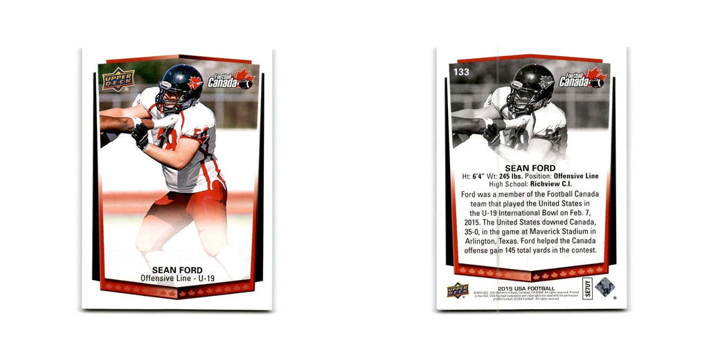 Sean Ford 2015 Upper Deck USA #133 Canada Football Card NM