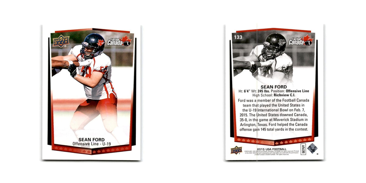 Sean Ford 2015 Upper Deck USA #133 Canada Football Card NM