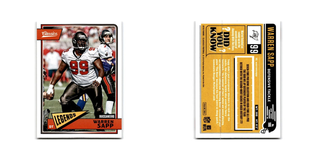 Warren Sapp 2018 Panini Classics #186 Tampa Bay Buccaneers Football Card NM
