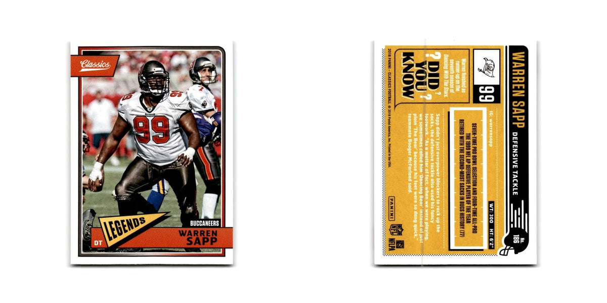 Warren Sapp 2018 Panini Classics #186 Tampa Bay Buccaneers Football Card NM