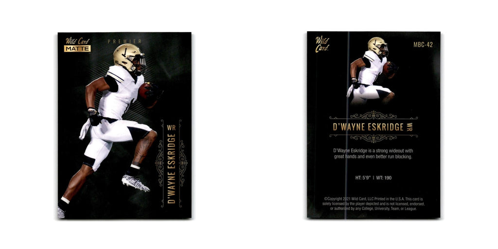D'Wayne Eskridge 2021 Wild Card Matte Premier #MBC-42 NM