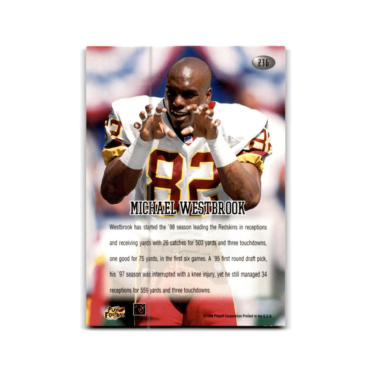 Michael Westbrook 1998 Playoff Momentum Retail #236 Washington Redskins NM