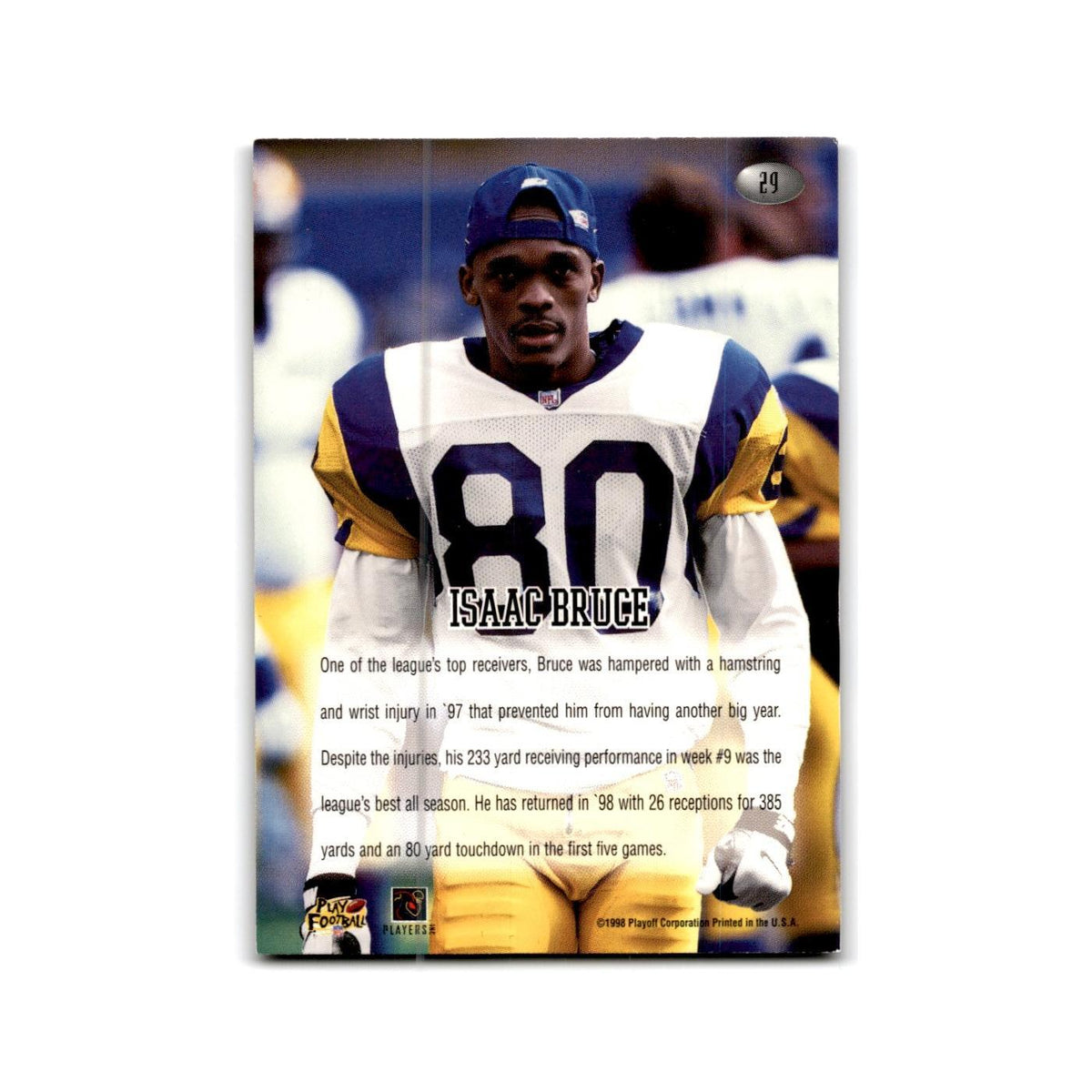 Isaac Bruce 1998 Playoff Momentum Retail #29 St. Louis Rams Football Card NM