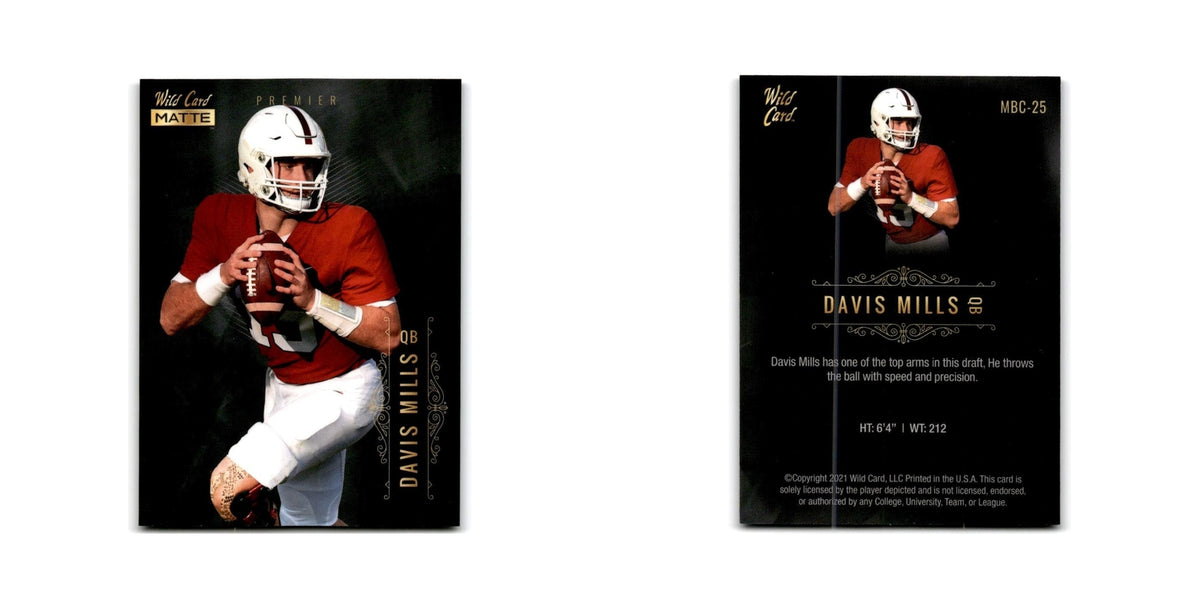 Davis Mills 2021 Wild Card Matte Premier #MBC-25 Stanford Cardinal NM