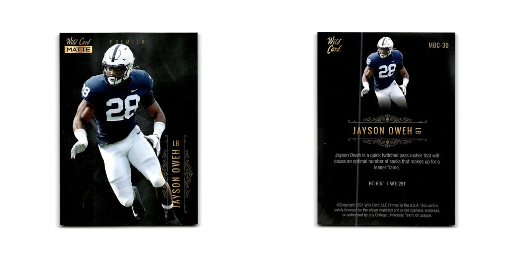 Jayson Oweh 2021 Wild Card Matte Premier #MBC-30 Penn State Nittany Lions NM