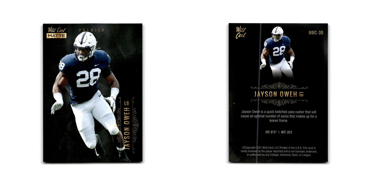 Jayson Oweh 2021 Wild Card Matte Premier #MBC-30 Penn State Nittany Lions NM