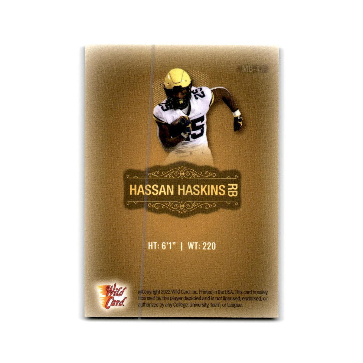 Hassan Haskins 2022 Wild Card Matte #MB-47 Michigan Wolverines Football Card NM