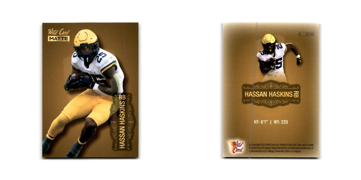 Hassan Haskins 2022 Wild Card Matte #MB-47 Michigan Wolverines Football Card NM