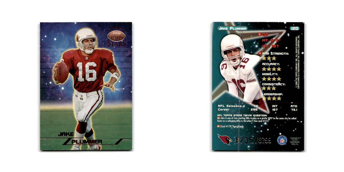Jake Plummer #/8799 1998 Topps Stars #120 Arizona Cardinals Football Card NM