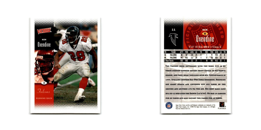 Ken Oxendine 2000 Upper Deck Victory #11 Atlanta Falcons Football Card NM