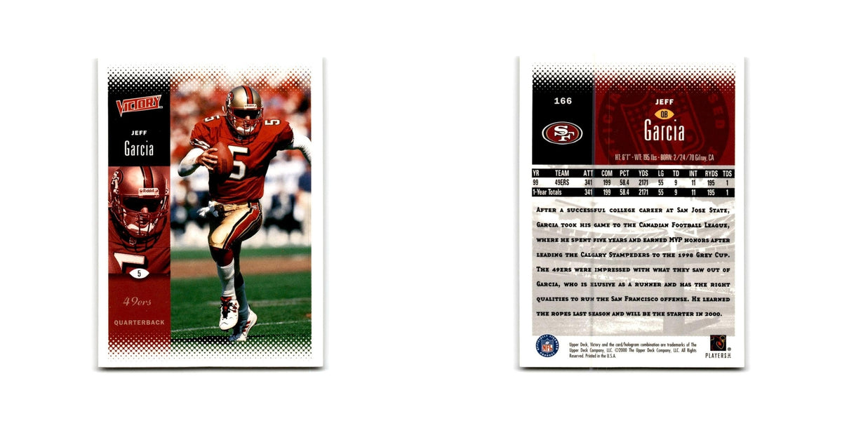 Jeff Garcia 2000 Upper Deck Victory #166 San Francisco 49ers Football Card NM
