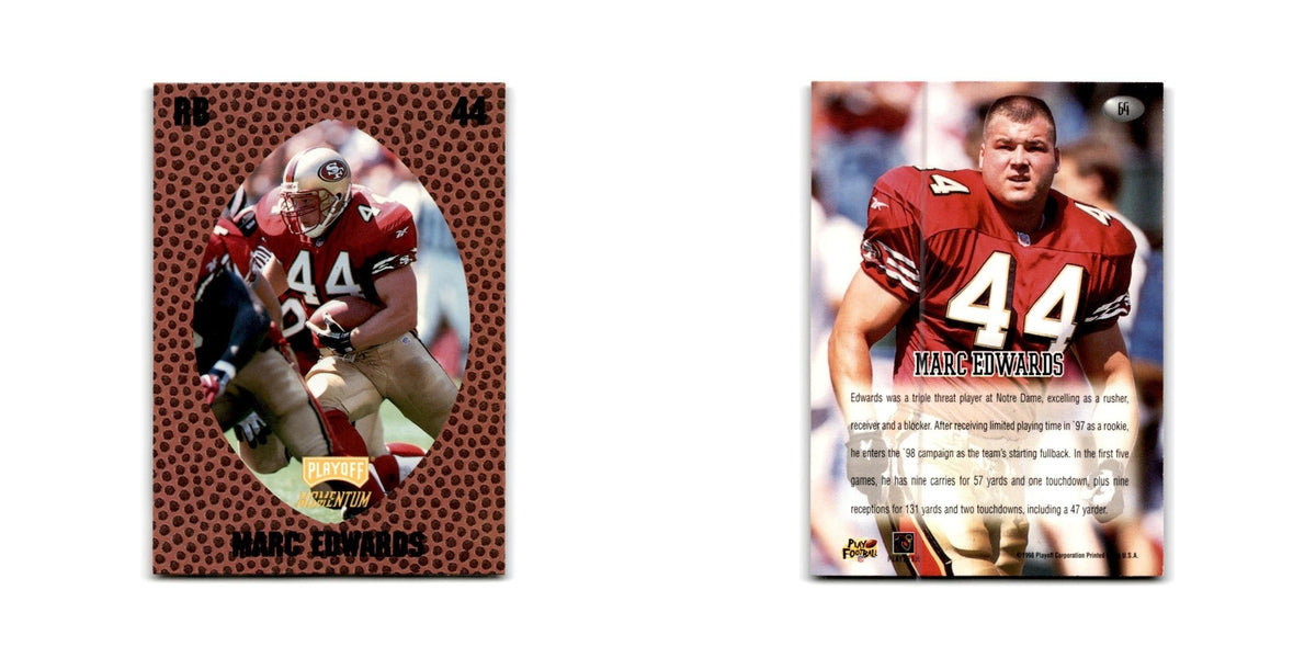 Marc Edwards 1998 Playoff Momentum Retail #64 San Francisco 49ers NM