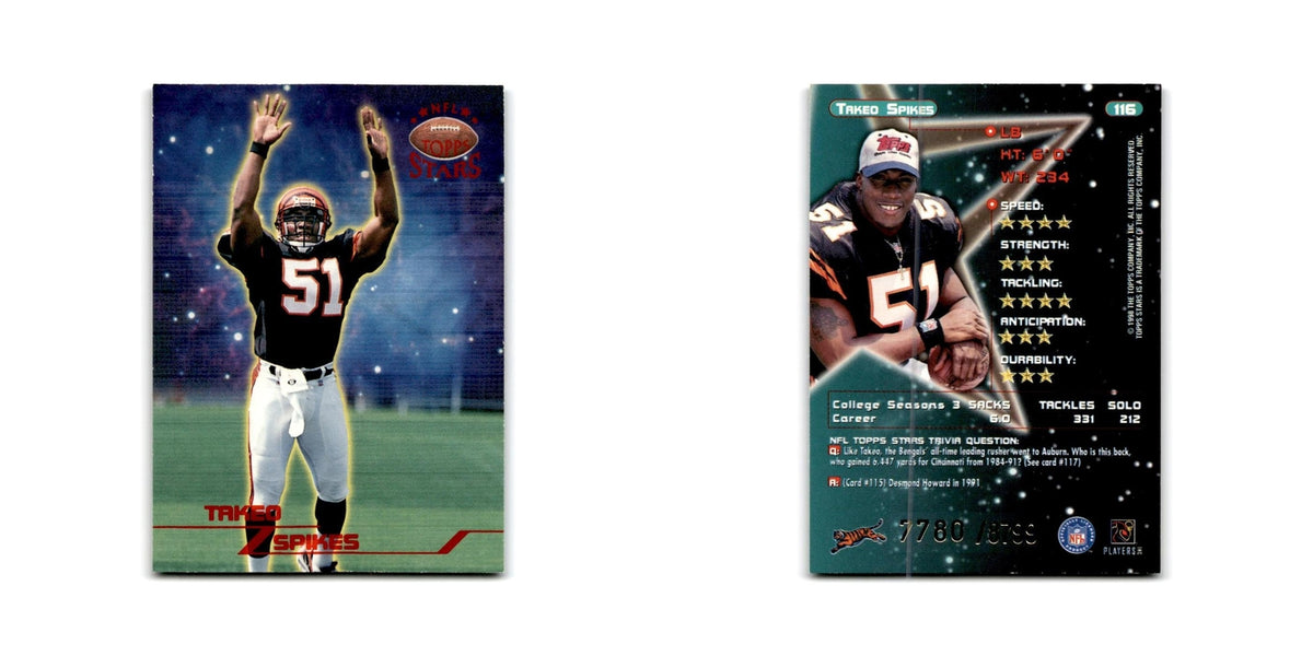 Takeo Spikes #/8799 1998 Topps Stars #116 Cincinnati Bengals Football Card NM