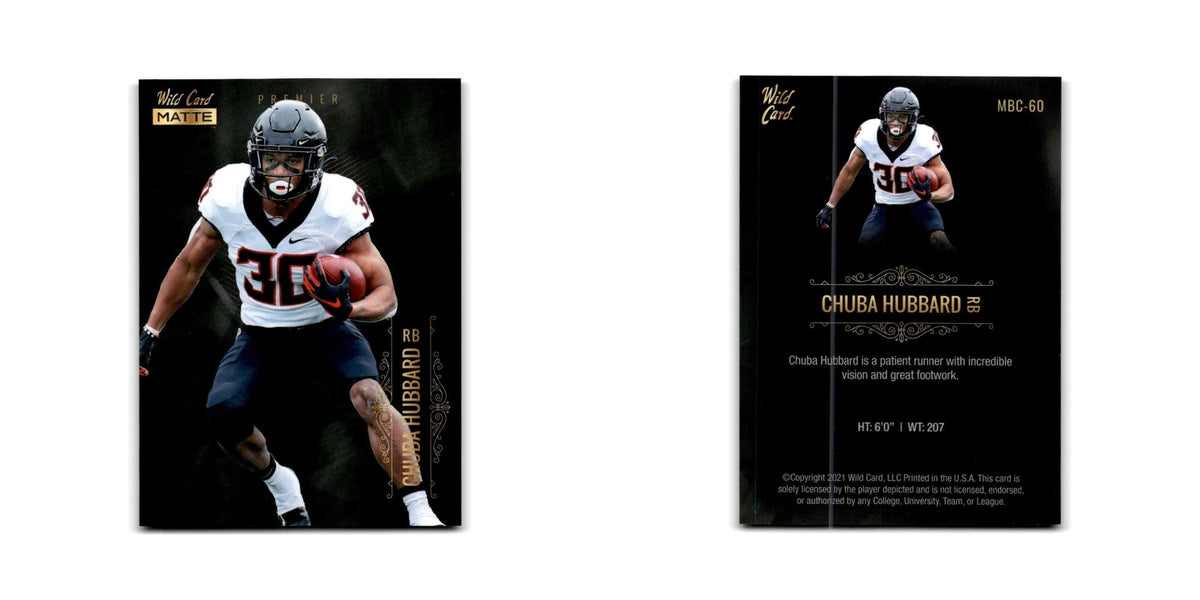 Chuba Hubbard 2021 Wild Card Matte Premier #MBC-60 Oklahoma State Cowboys NM