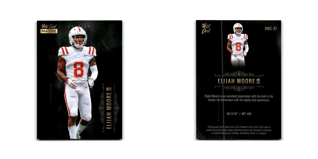Elijah Moore 2021 Wild Card Matte Premier #MBC-37 Ole Miss Rebels NM