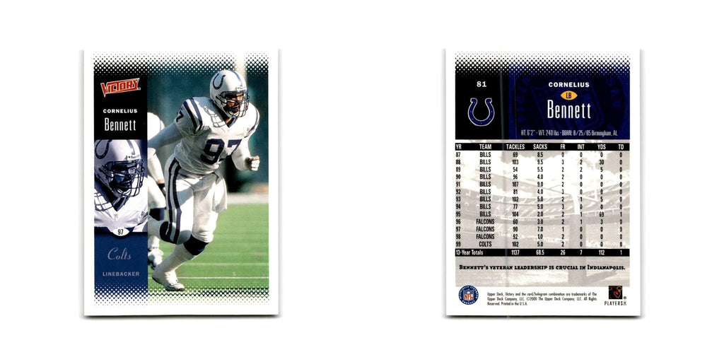 Cornelius Bennett 2000 Upper Deck Victory #81 Indianapolis Colts NM
