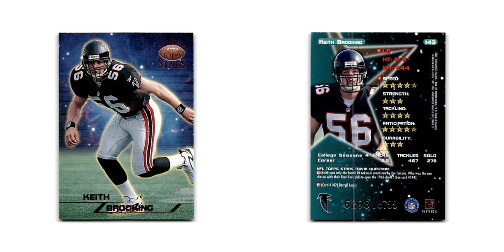 Keith Brooking #/8766 1998 Topps Stars #143 Atlanta Falcons Football Card NM