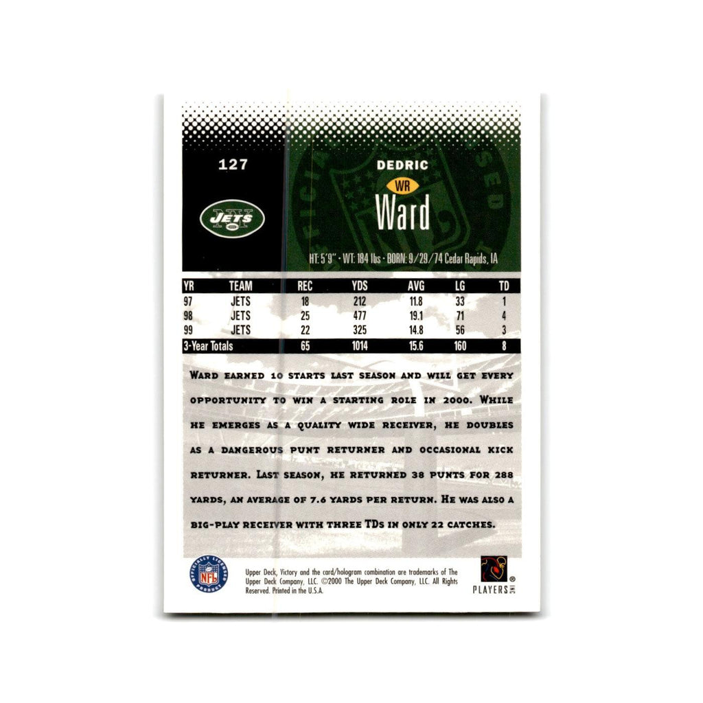 Dedric Ward 2000 Upper Deck Victory #127 New York Jets Football Card NM