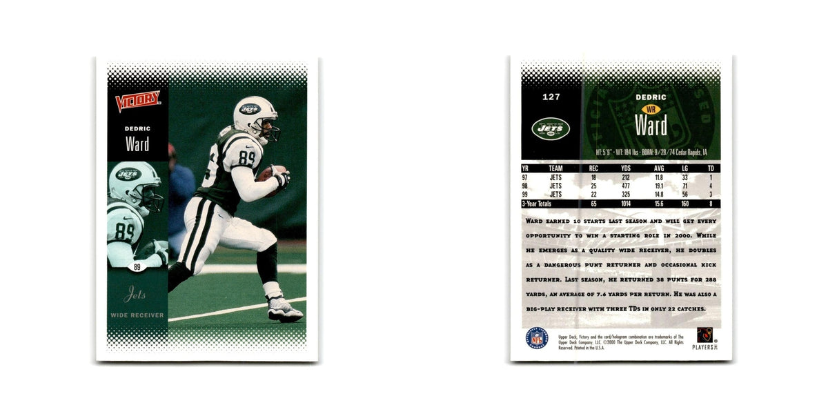 Dedric Ward 2000 Upper Deck Victory #127 New York Jets Football Card NM