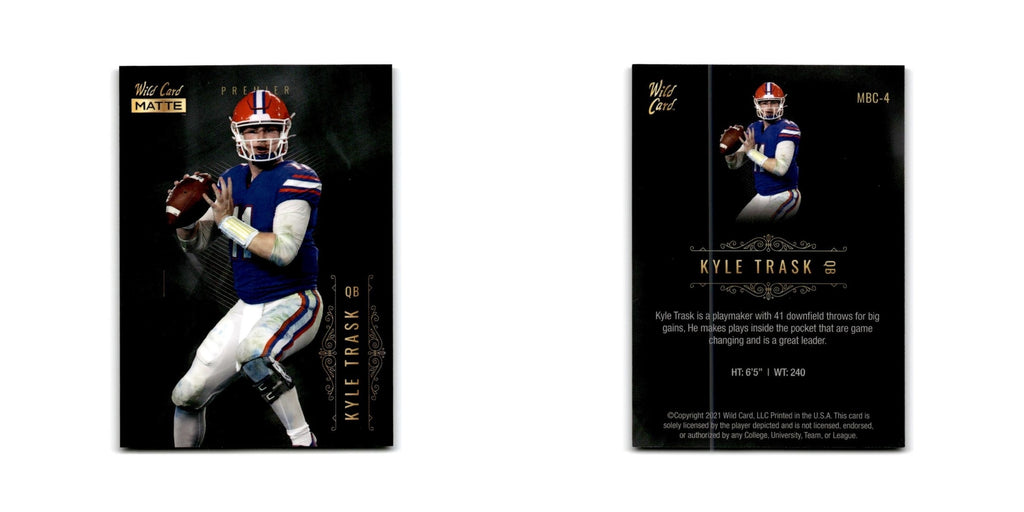 Kyle Trask 2021 Wild Card Matte Premier #MBC-4 Florida Gators Football Card NM