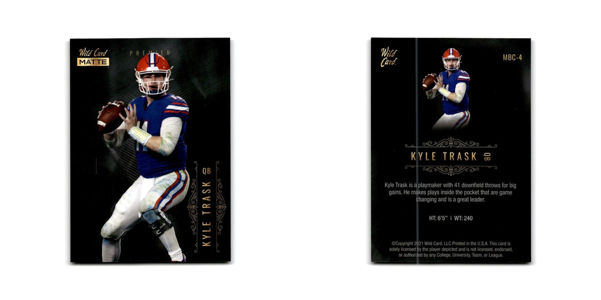 Kyle Trask 2021 Wild Card Matte Premier #MBC-4 Florida Gators Football Card NM