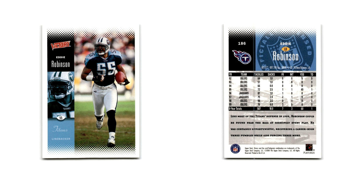 Eddie Robinson 2000 Upper Deck Victory #186 Tennessee Titans Football Card NM
