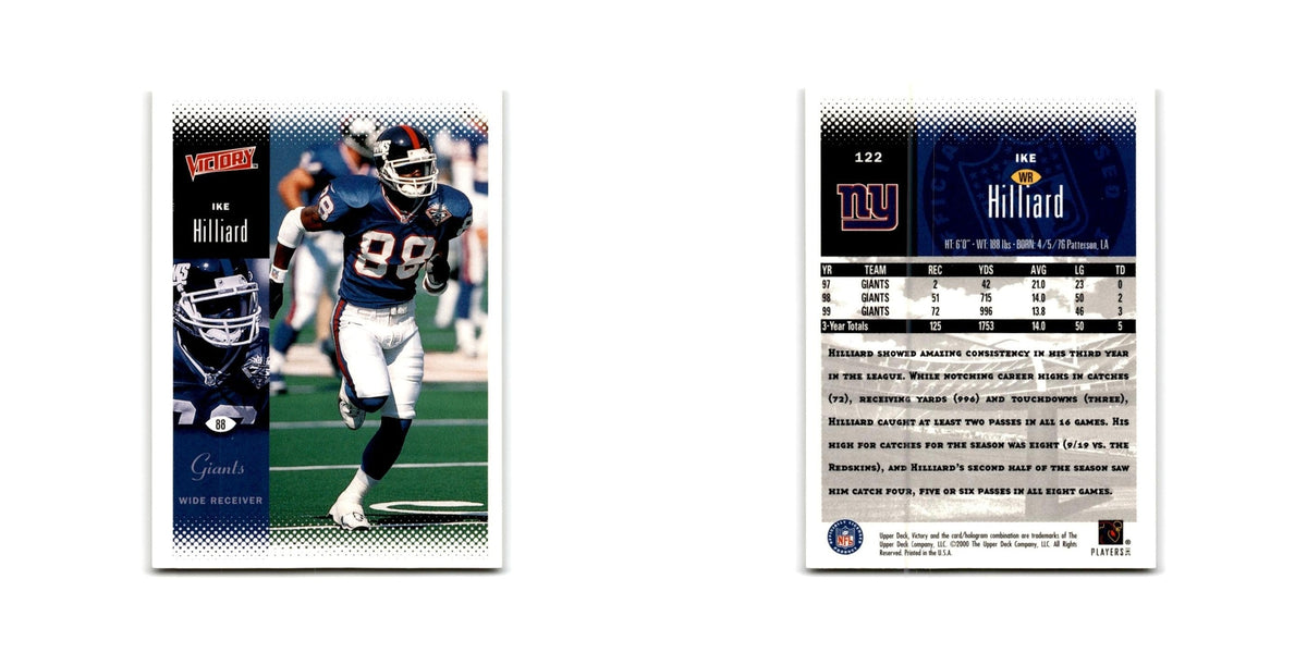 Ike Hilliard 2000 Upper Deck Victory #122 New York Giants Football Card NM