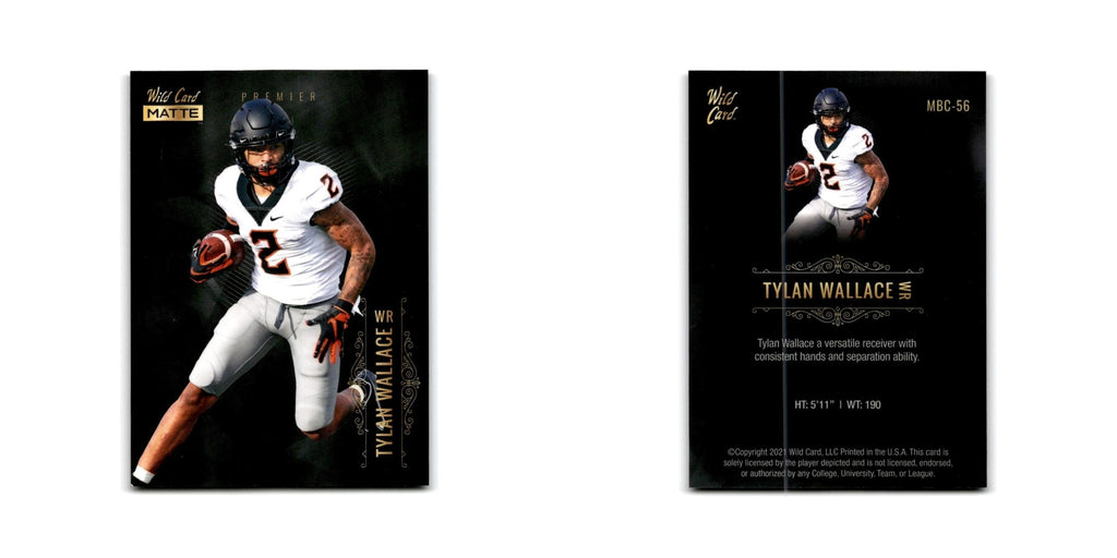 Tylan Wallace 2021 Wild Card Matte Premier #MBC-56 Oklahoma State Cowboys NM