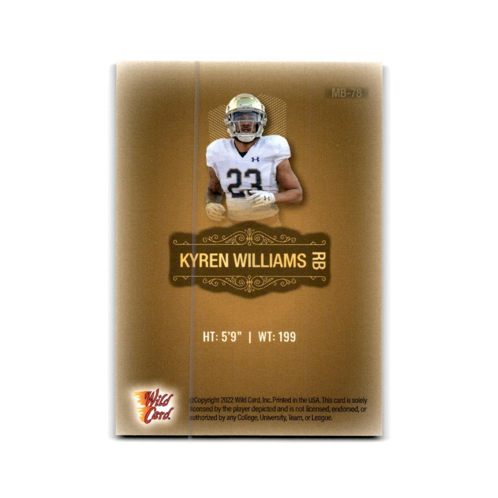 Kyren Williams 2022 Wild Card Matte #MB-78 Notre Dame Fighting Irish NM