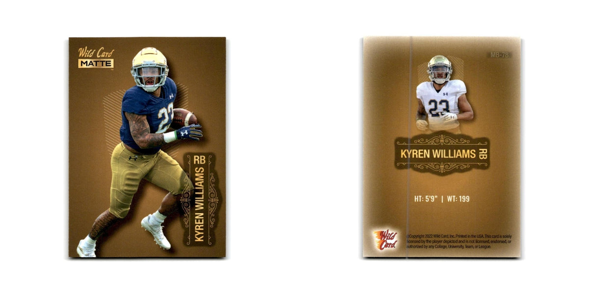 Kyren Williams 2022 Wild Card Matte #MB-78 Notre Dame Fighting Irish NM
