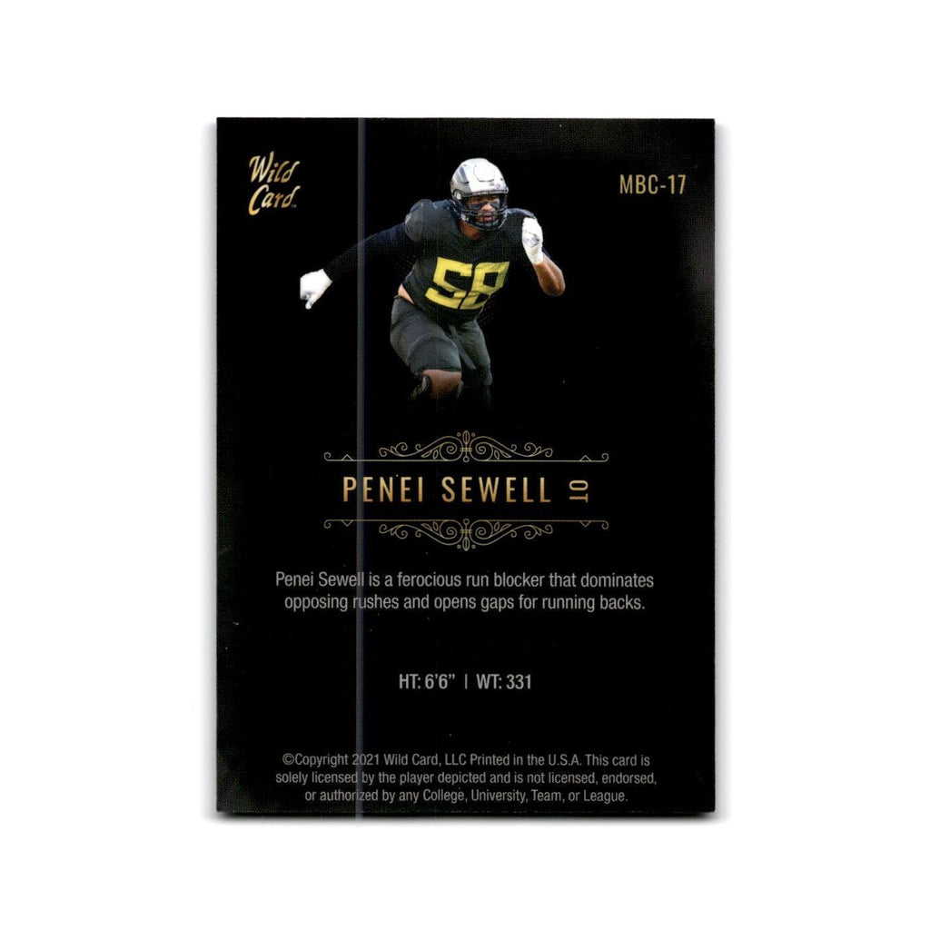 Penei Sewell 2021 Wild Card Matte Premier #MBC-17 Oregon Ducks Football Card NM