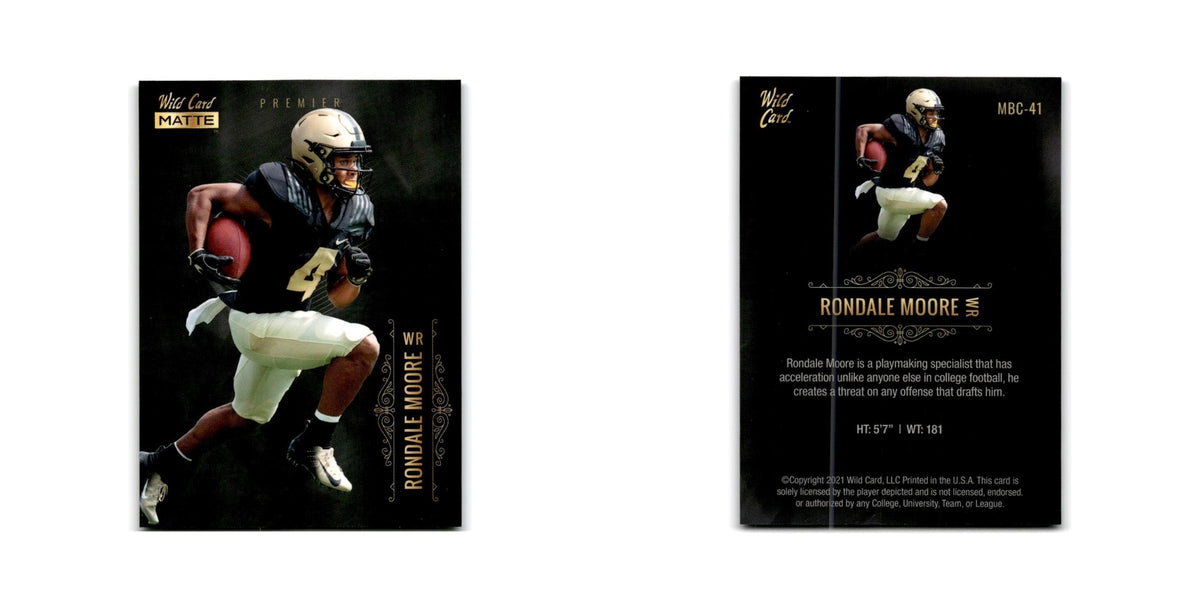 Rondale Moore 2021 Wild Card Matte Premier #MBC-41 Purdue Boilermakers NM