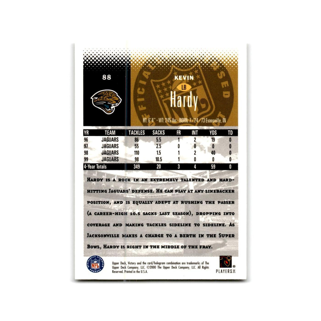 Kevin Hardy 2000 Upper Deck Victory #88 Jacksonville Jaguars Football Card NM