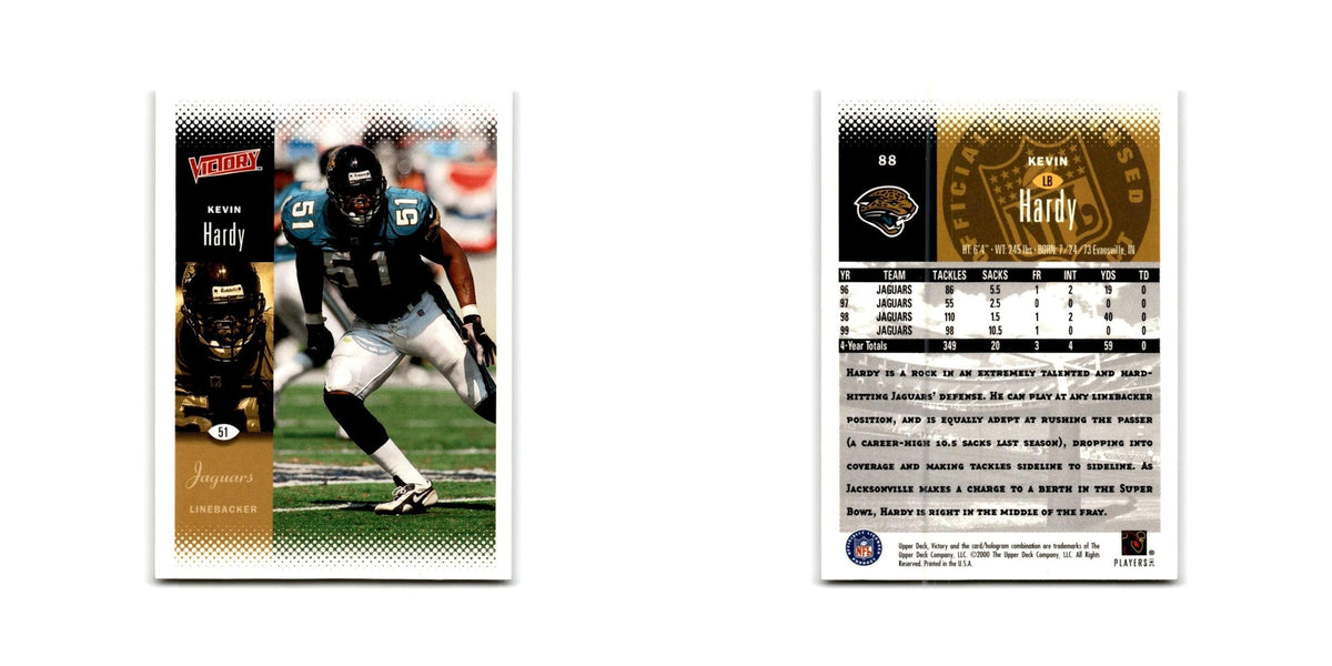 Kevin Hardy 2000 Upper Deck Victory #88 Jacksonville Jaguars Football Card NM