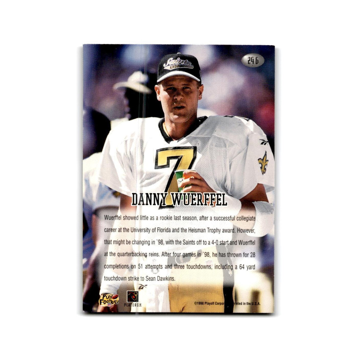 Danny Wuerffel 1998 Playoff Momentum Retail #246 New Orleans Saints NM