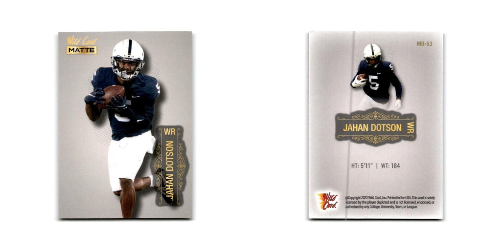Jahan Dotson 2022 Wild Card Matte #MB-53 Penn State Nittany Lions NM