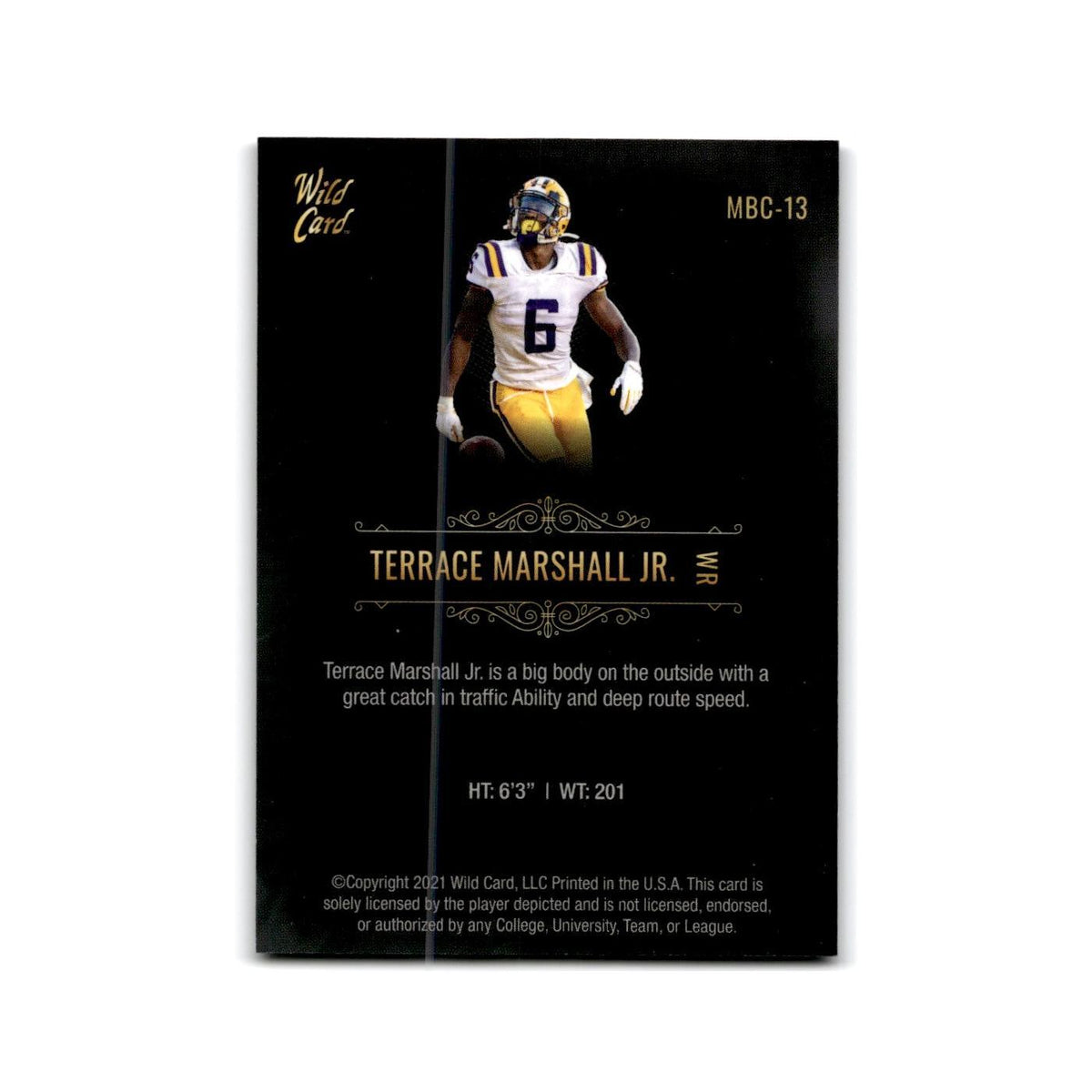Terrace Marshall Jr. 2021 Wild Card Matte Premier #MBC-13 LSU Tigers NM