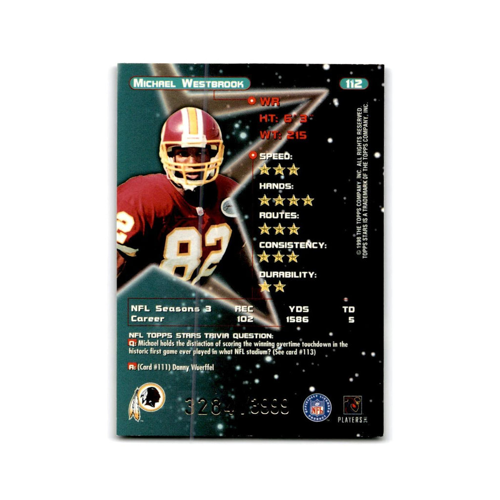 Michael Westbrook #/8999 1998 Topps Stars #112 Washington Redskins NM