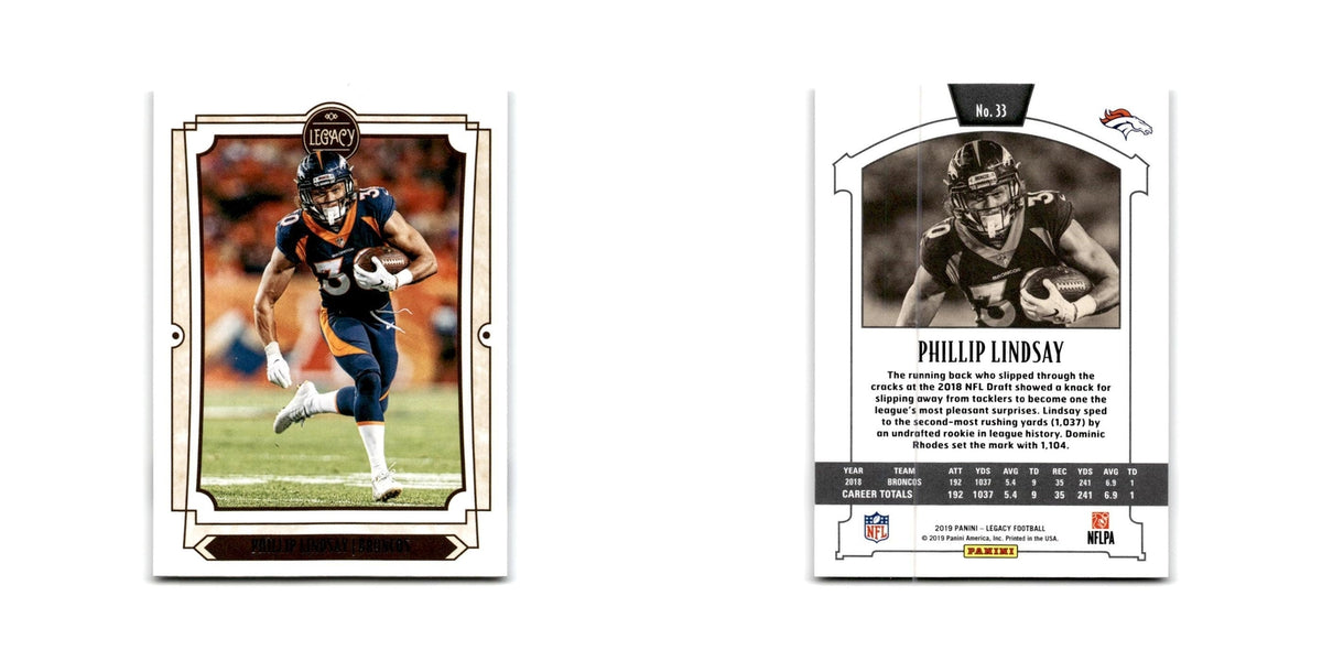Phillip Lindsay 2019 Panini Legacy #33 Denver Broncos Football Card NM