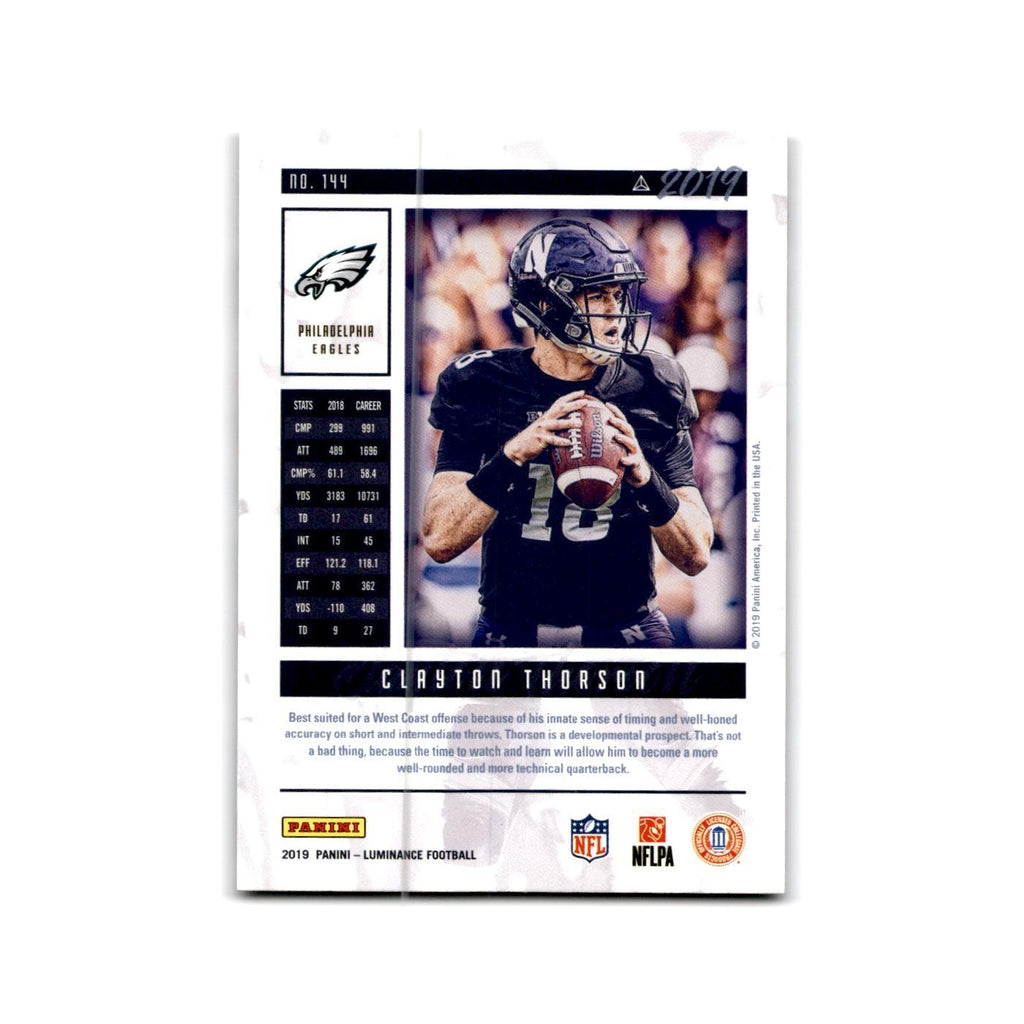 Clayton Thorson Rookie 2019 Panini Luminance #144 Philadelphia Eagles NM
