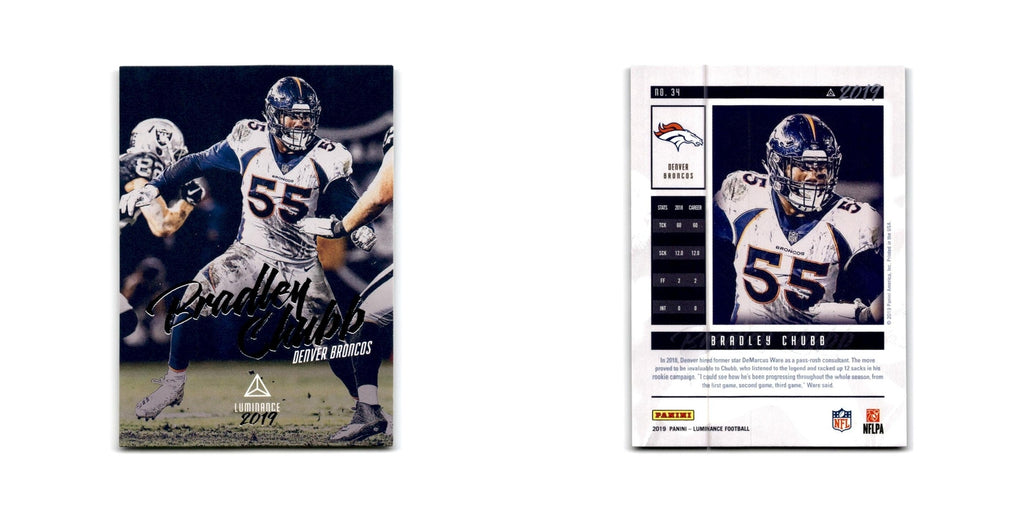 Bradley Chubb 2019 Panini Luminance #34 Denver Broncos Football Card NM