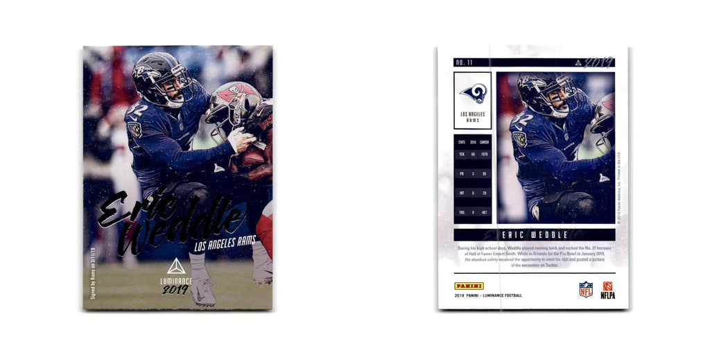 Eric Weddle 2019 Panini Luminance #11 Los Angeles Rams Football Card NM